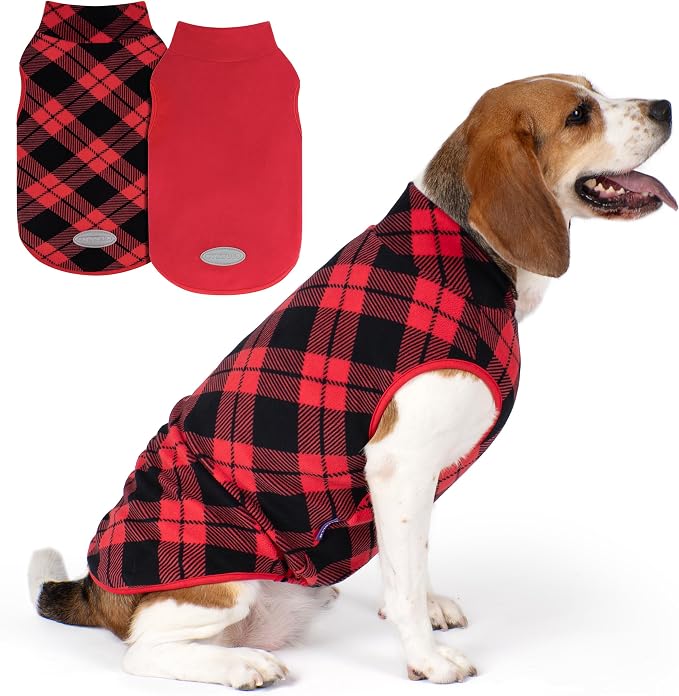 cyeollo 2 Pack Small Dog Christmas Sweater, Soft Stretchy Fleece Vest by CYEOLLO