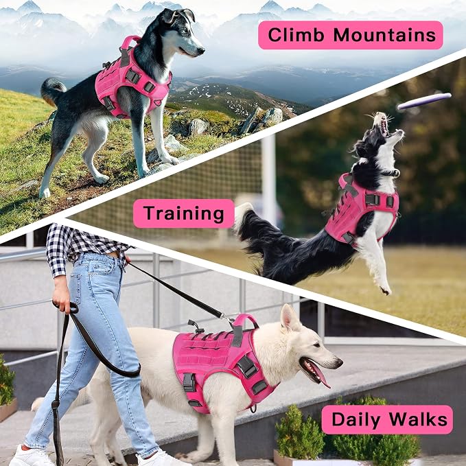 WINGOIN Pink Tactical Dog Harness - Image 6