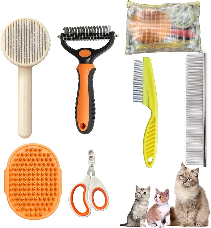 Cat Grooming Brush Kit 6 Tools by POSAPET