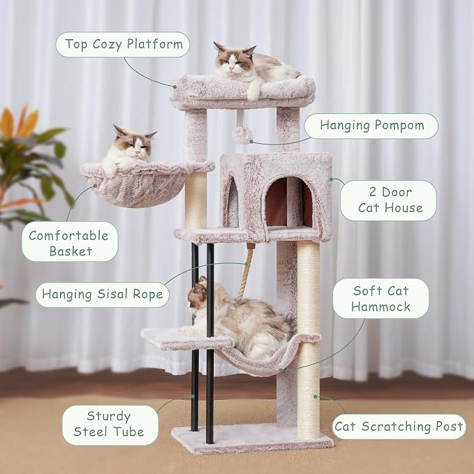 Cat Tree, Cat Tower for Indoor Cats, 43.3 inch Cat Tree Tower - Image 4