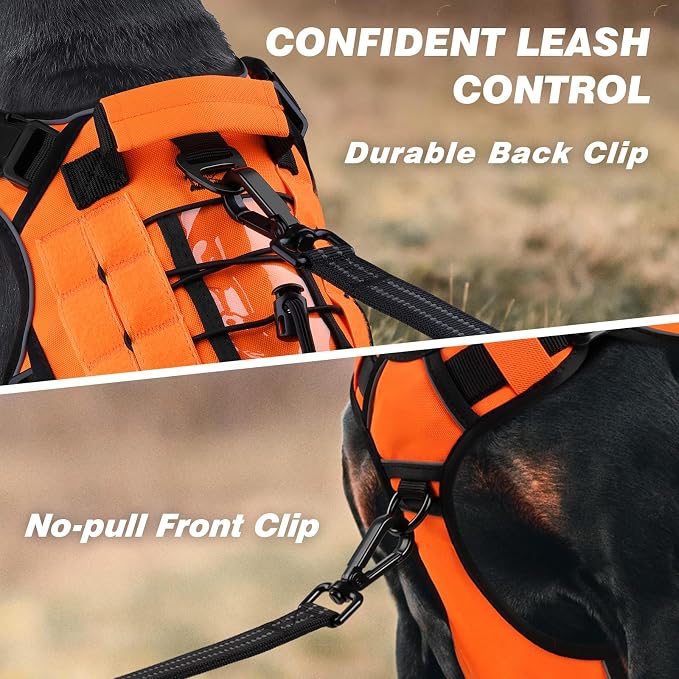 WINGOIN Orange Tactical Dog Harness - Image 2