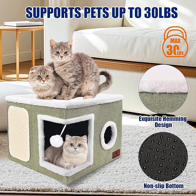 Cat Beds for Indoor Cats, Large Cat Cave Bed - Image 3