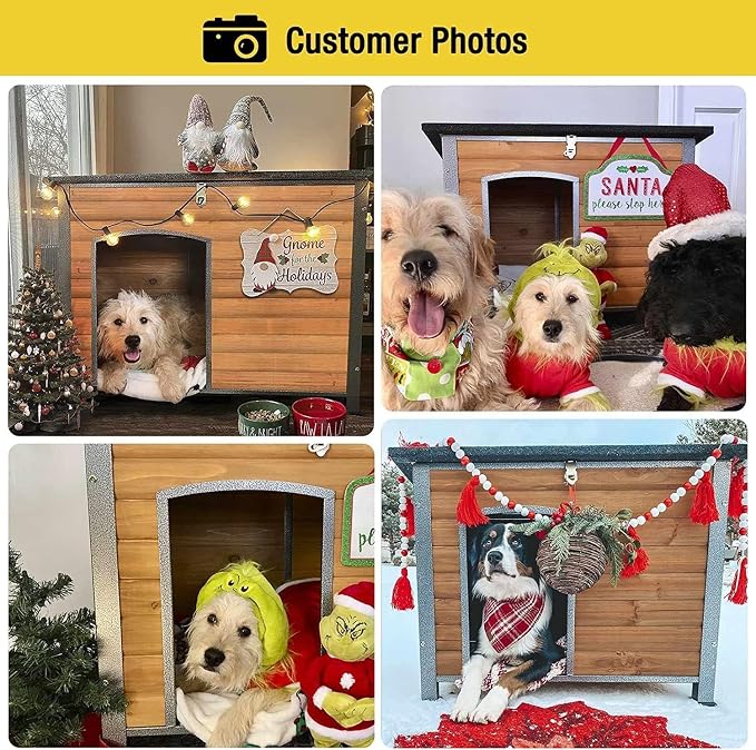 Aivituvin Dog House Outdoor & Indoor Unique All-Around Iron Frame Dog Kennel - Image 3