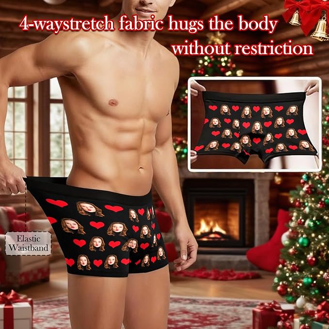M YESCUSTOM Custom Faces Funny Short Briefs Gift - Image 3
