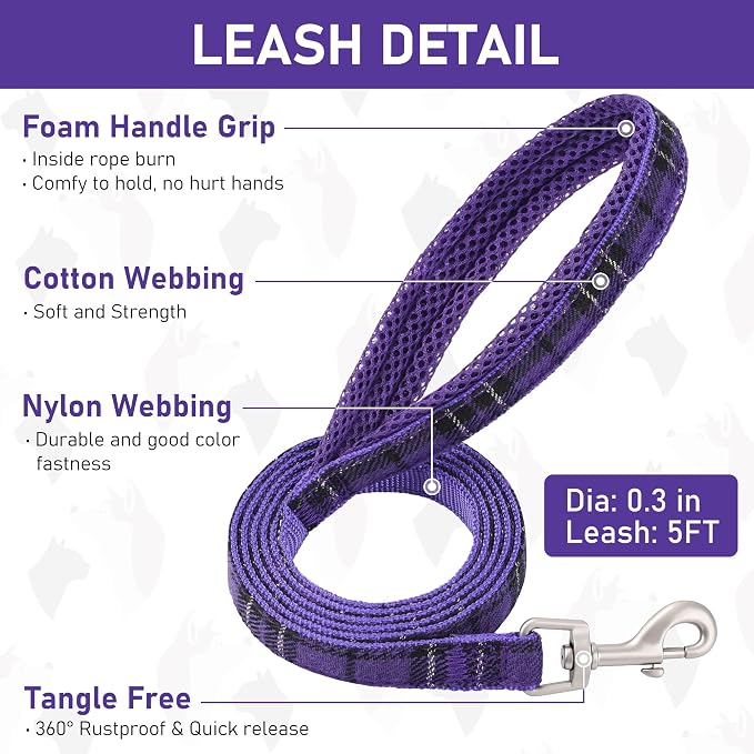 GAMUDA Small Dog Harness Collar and Leash Set, Step in No Chock No Pull Soft - Image 5