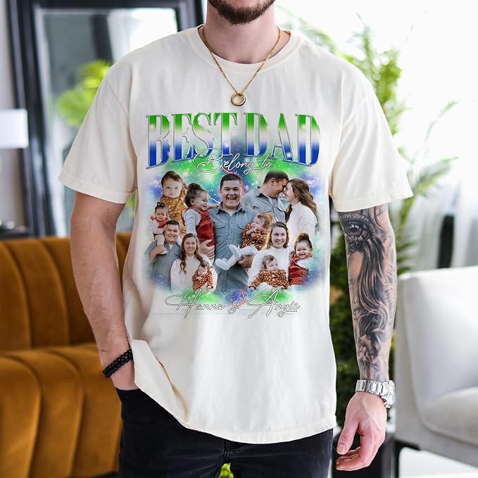 Custom Dad Shirt Personalized Picture T-Shirt - Image 8