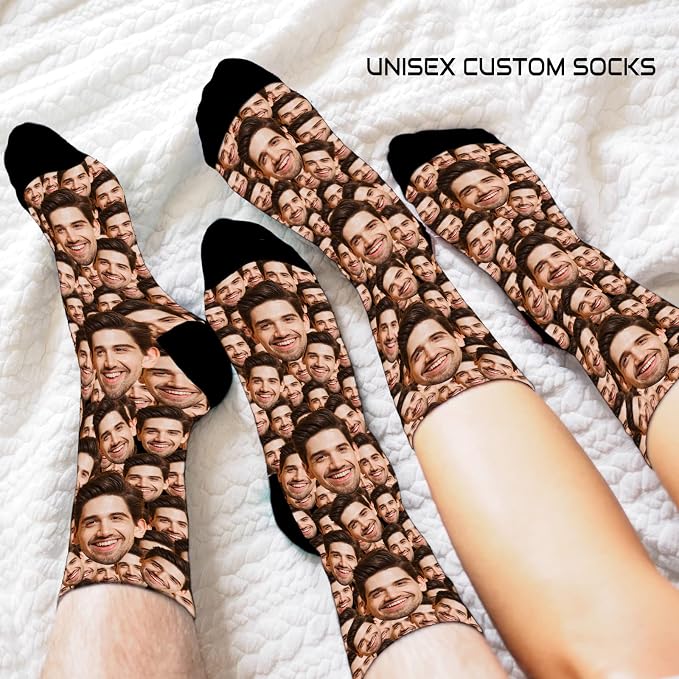 Artsadd Custom Face Socks for Women Men Cat Dog Lovers, Customized Unisex Funny - Image 5