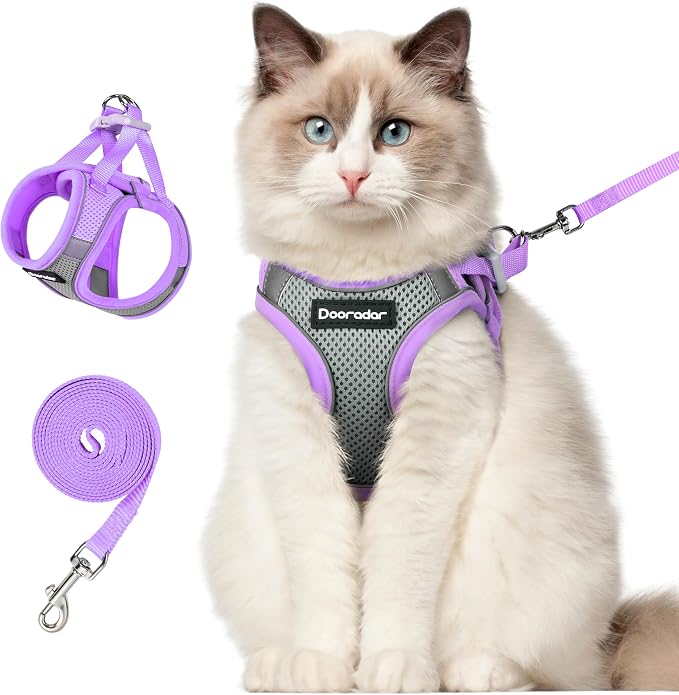Dooradar Cat Harness and Leash Set, Escape Proof Lightweight Kitten Harness by Dooradar