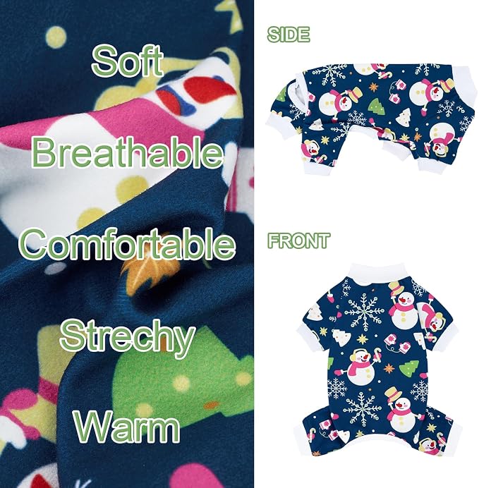 XPUDAC 4 Pack Christmas Dog Pajamas Comfy Dog Clothes - Image 5