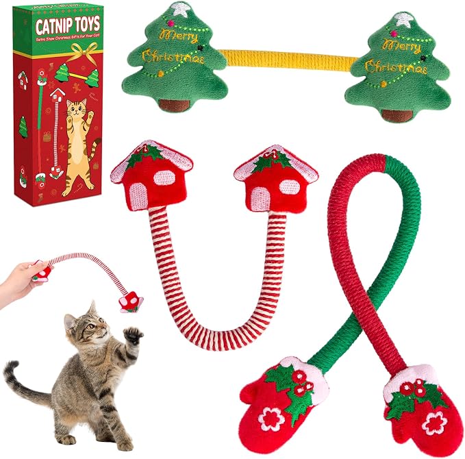 Retro Shaw Catnip Toys, Kitty Xmas Bundle Cat Toys Chew Ropes 3PCS, Catnip by RetroShaw