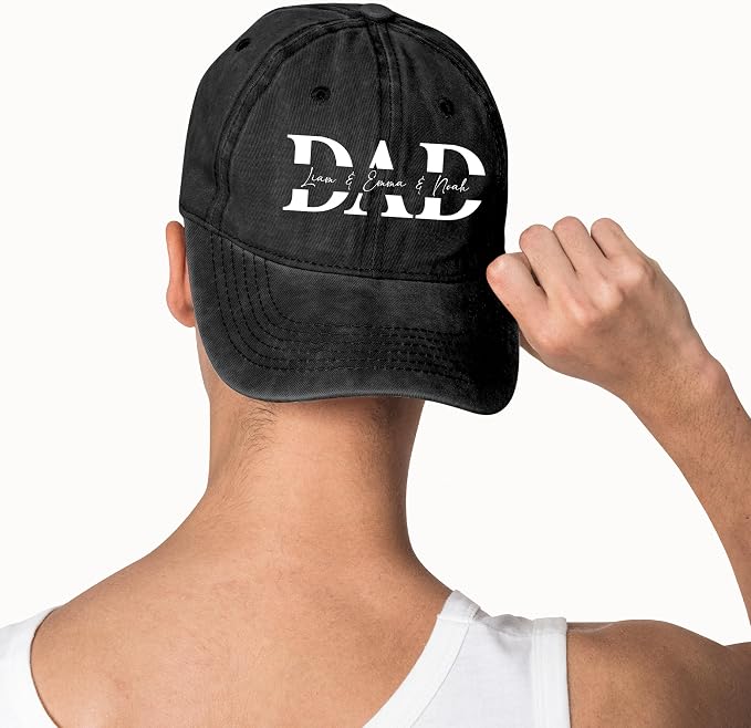 Personalized Vintage Washed Denim Dad Hat, Custom Baseball Cap - Image 5