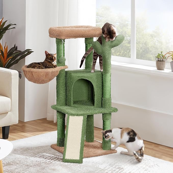 Yaheetech Cactus Cat Tree, 42in Cat Tower - Image 2