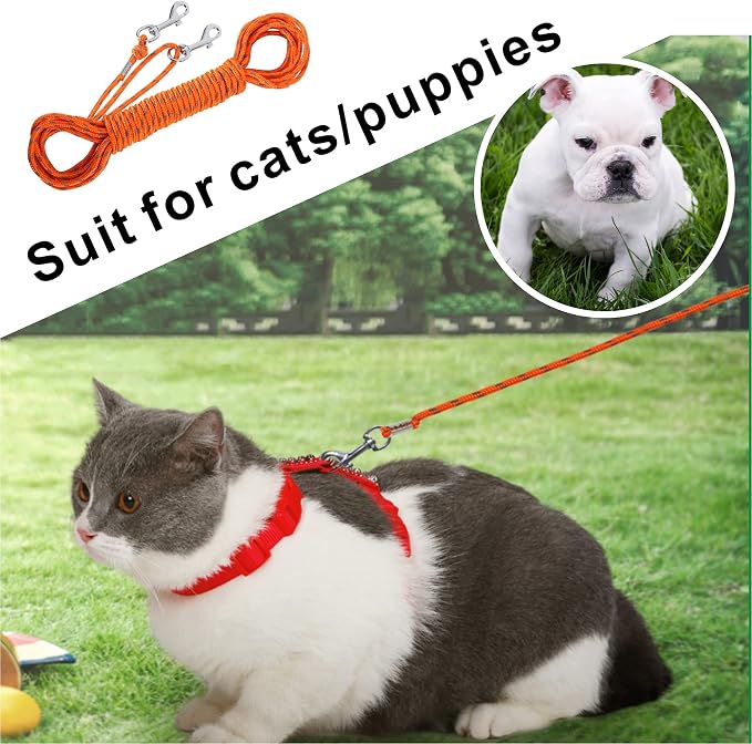Reflective Cat Leash -30FT Cat Cable Out Escape Proof Walking Leads Yard Long - Image 7