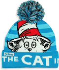 The Cat in The Hat Beanie Cuffed Jacquard Pom Beanie Hat Cap Blue by AccessoryInnovations
