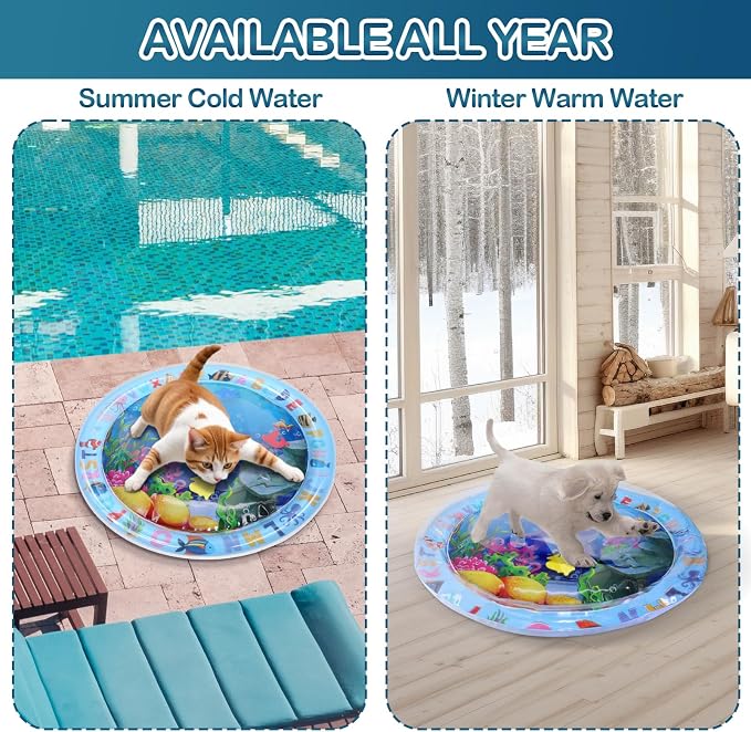 ZALALOVA Water Sensory Playmat for Cats, Thickened Upgraded Cat Dog Toys Bored - Image 6