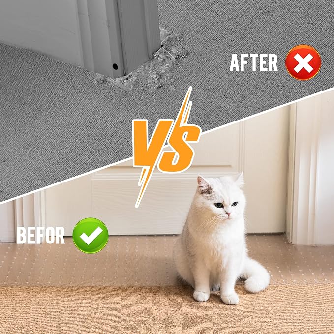 Uross Carpet Protector for Pets -3.6FT Transparent Plastic Under Door Cat - Image 2