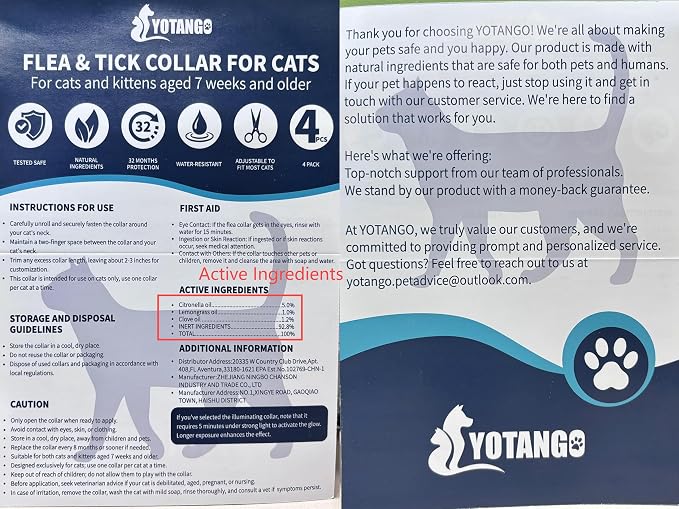 4 Pack Flea Collar for Cats, 32 Months Flea and Tick Prevention for Cat - Image 8