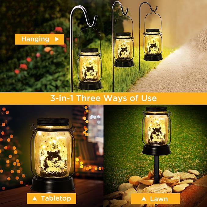 kyoryuger Hamster Gifts for Women/Men Hamster Solar Lanterns Mom Birthday - Image 6