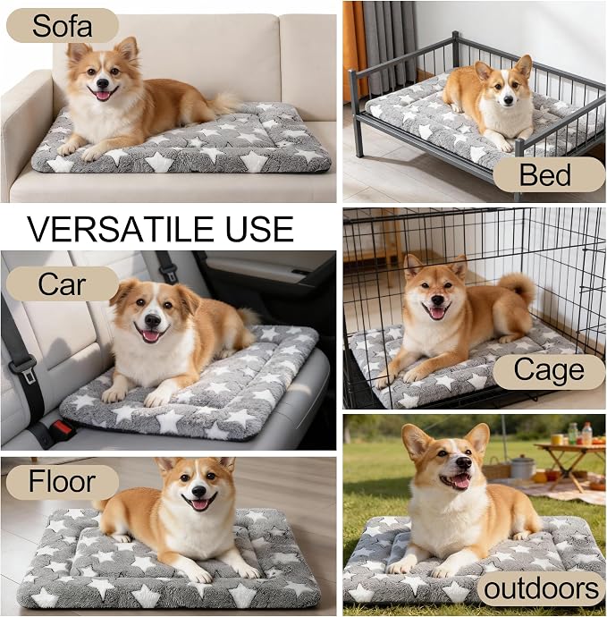 Dog Crate Mat, 4 Piece Reversible Pet Bed, Machine Washable, Small Dogs & Cats - Image 7