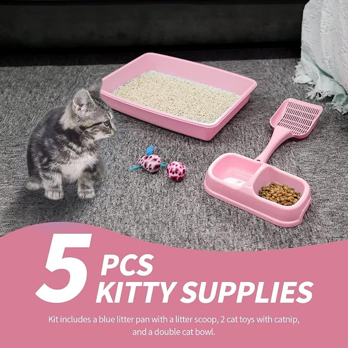 PAWISE Cat Litter Box Set, Small Kitten Starter Kit, Includes Litter Box - Image 9