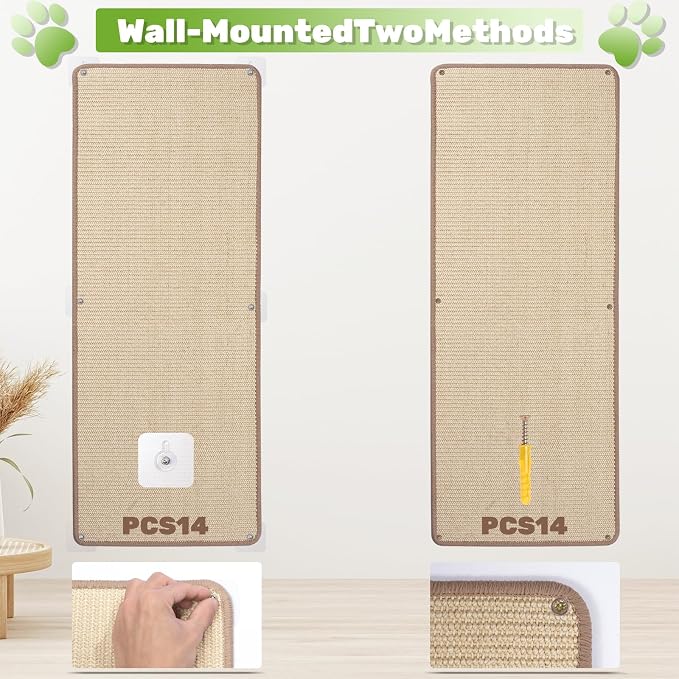 Natural Sisal Cat Scratching Mats 2 Packs, Cat Scratch Furniture Protector - Image 6