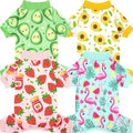 XPUDAC 4 Pack Dog Pajamas for Small Dogs Girl Boy Soft Stretchy Pjs Summer by XPUDAC