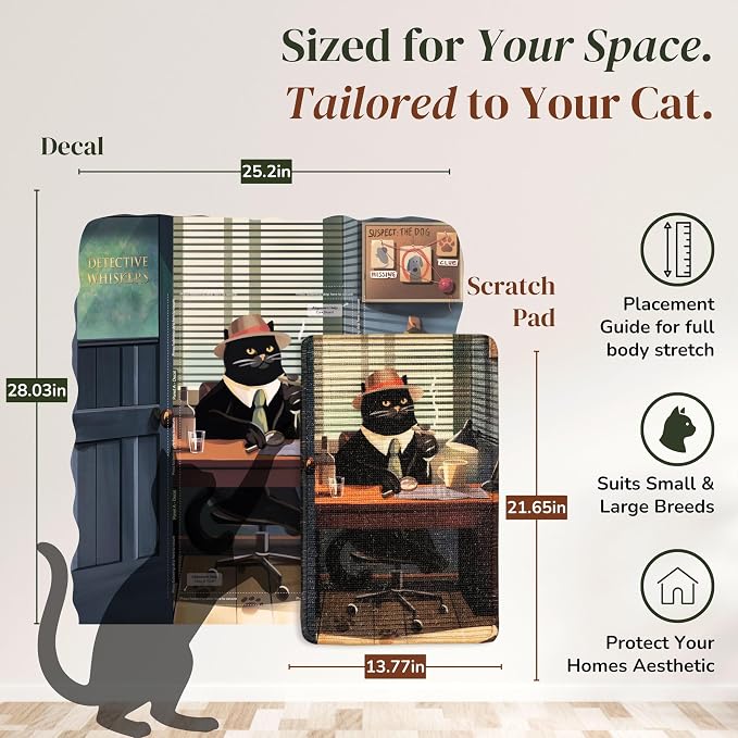 Wall Mounted Cat Scratcher – Removable Cat Scratch Pad - Image 5