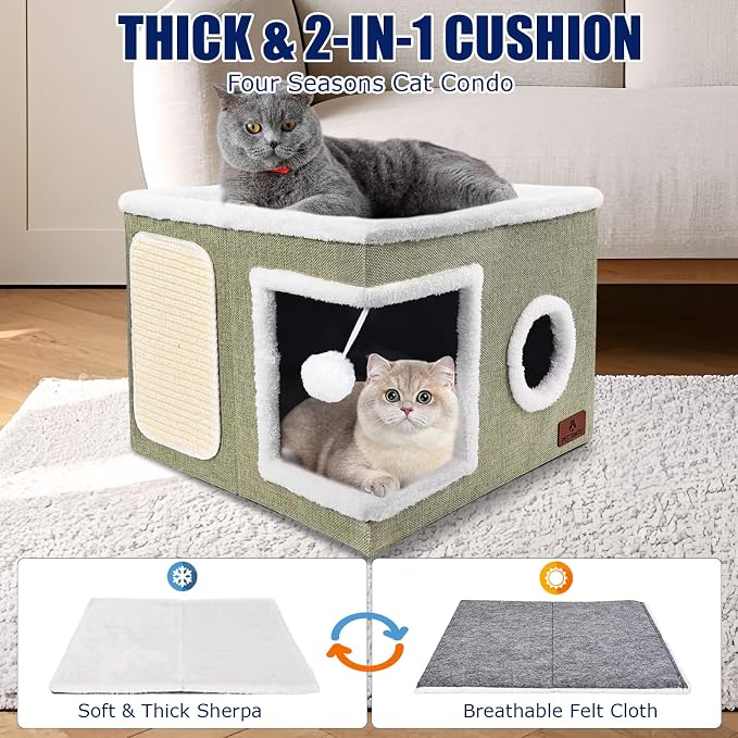 Cat Beds for Indoor Cats, Large Cat Cave Bed - Image 6