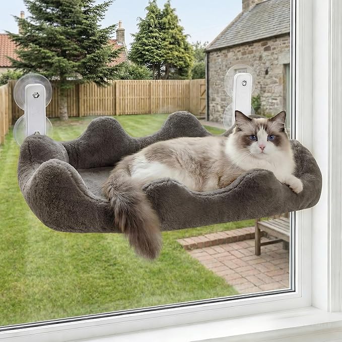 Homegroove Cat Window Perch, 24 x 12 Inch Foldable Cat Hammock by homegroove