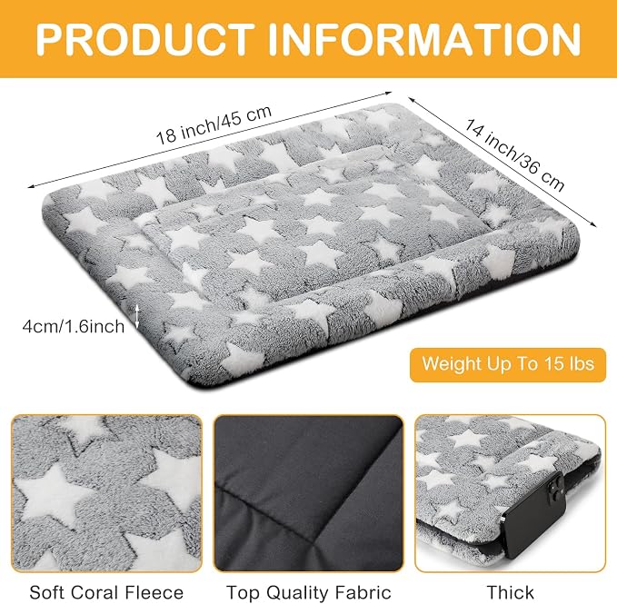 VitalCozy 4 Pcs Dog Crate Pads, Ultra Soft Warm Washable Anti-Slip Kennel Bed - Image 2