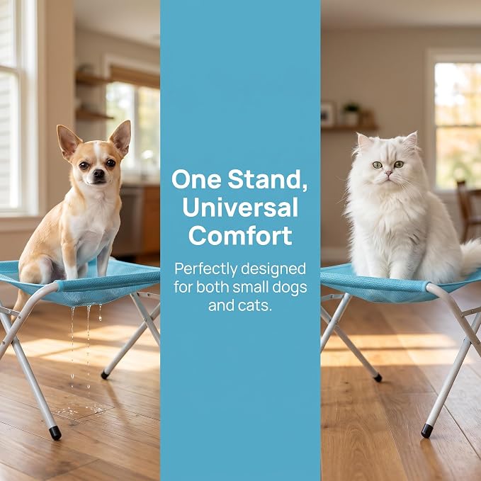 Grooming Pet Grooming Mesh Bath Stand Foldable Metal Frame with Quick Surface and Strap Suitable for pet Washing Maintenance Travel Grooming, Blue - Image 5