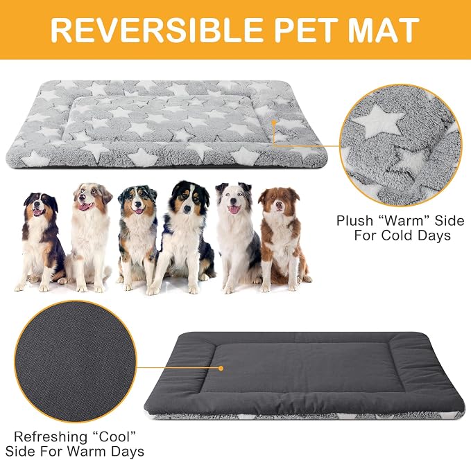 VitalCozy 4 Pcs Dog Crate Pads, Ultra Soft Warm Washable Anti-Slip Kennel Bed - Image 3