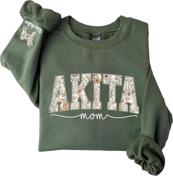 Personalized Dog Mom Sweatshirt, Dog Lover Crewneck, Gift Idea by Unknown
