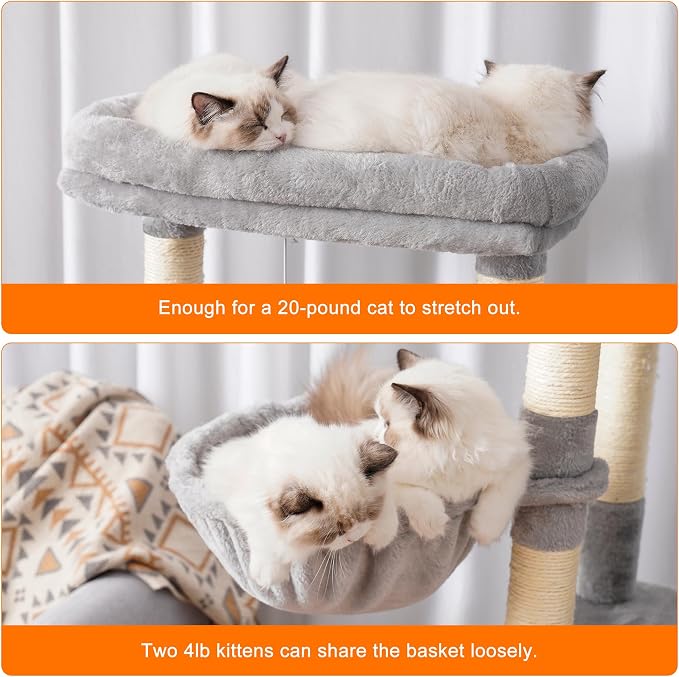 Heybly Cat Tree, 68 inch Multi-Level Cat Tower - Image 7