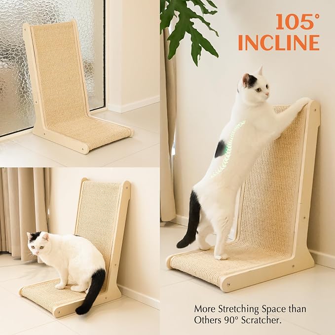 PETKARAY 105° Sisal Cat Scratcher, Sisal Scratch Pad - Image 6