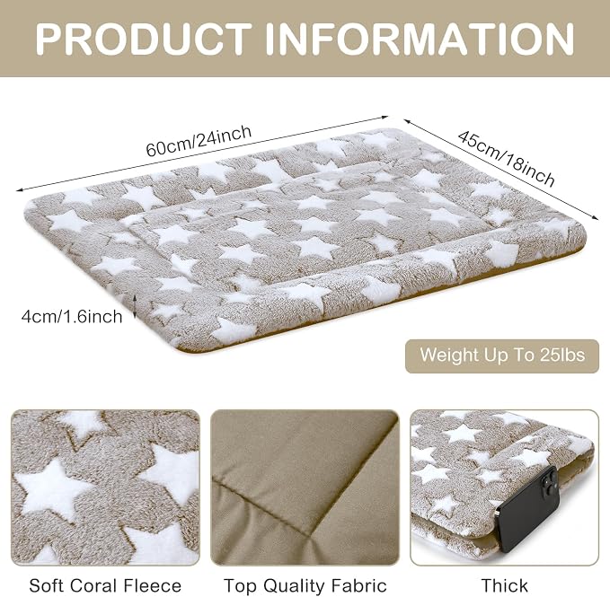 VitalCozy 4 Pcs Dog Crate Pads, Ultra Soft Warm Washable Anti-Slip Kennel Bed - Image 2