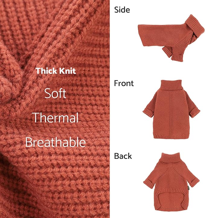 Fitwarm Thermal Knitted Dog Sweater Doggy Winter Coat Pet Clothes Doggie - Image 5
