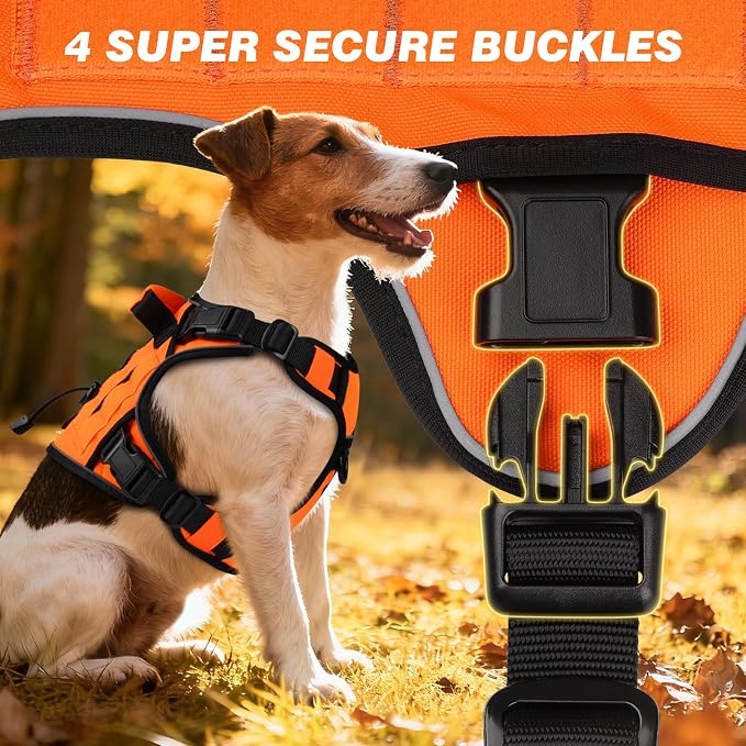 WINGOIN Orange Tactical Dog Harness - Image 5