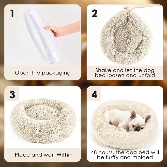 Dogs Bed for Small Dogs, Anti-Anxiety Washable Round Bed - Image 7