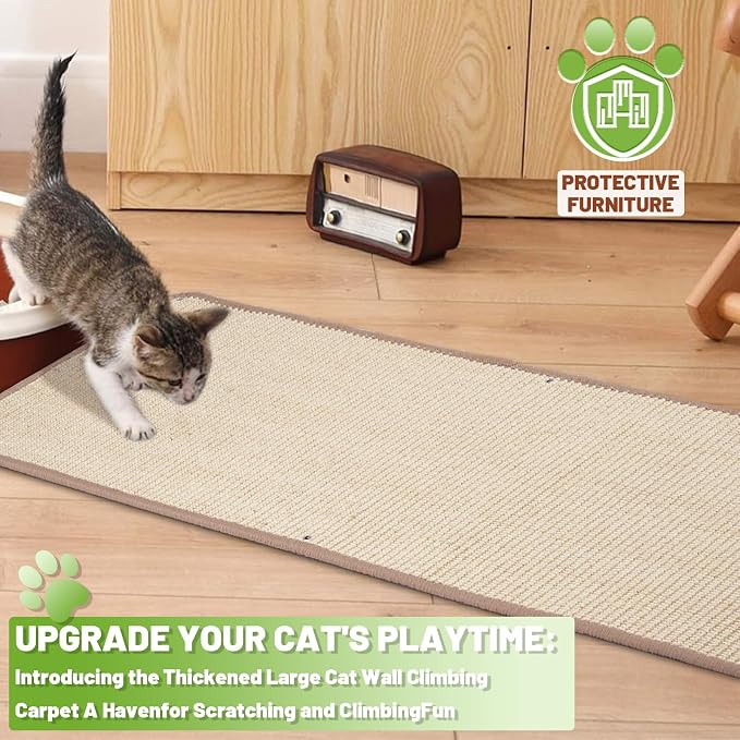Natural Sisal Cat Scratching Mats 2 Packs, Cat Scratch Furniture Protector - Image 4
