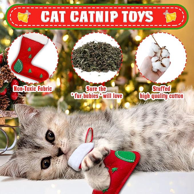 Cat Christmas Stocking, 10 Pack Gifts - Image 7