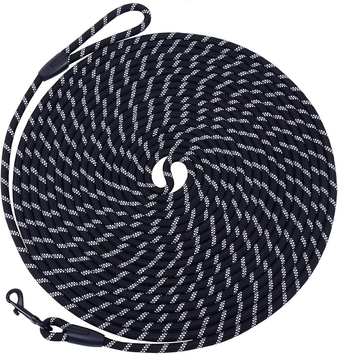 Long Dog Leash for Training 20Ft-Reflective Nylon Rope by Hi+Kiss