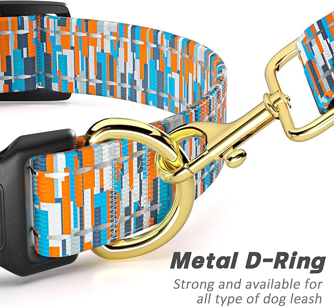Reflective Dog Collar for Large Dogs, Cute Boho Adjustable Heavy-Duty Nylon - Image 5