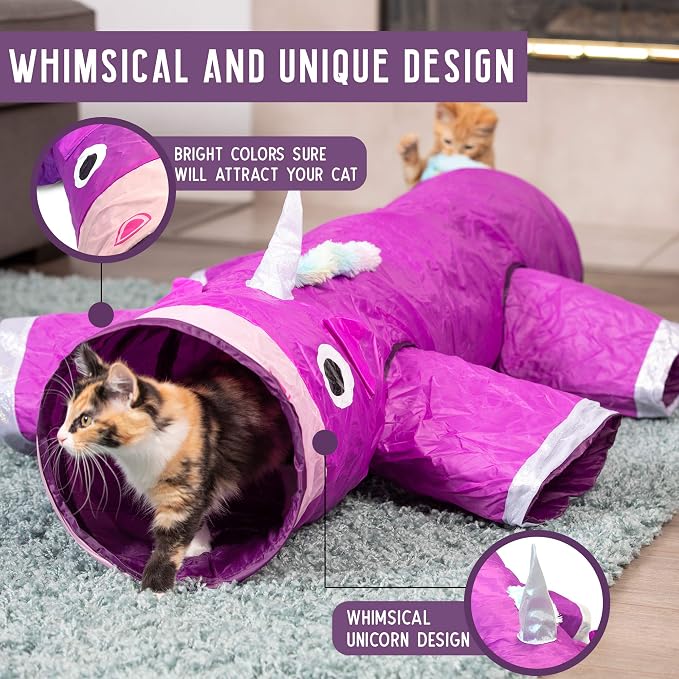 Pet Craft Supply Magic Mewnicorn Multi Cat Tunnel Boredom Relief Toys - Image 3