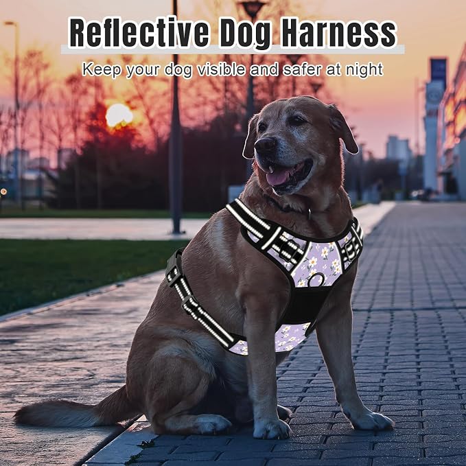 Rnivvi No Pull Dog Harness, Cute Flower Reflective X-Small Sized Puppy Harness - Image 6