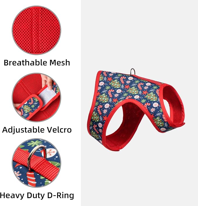 Mile High Life Velcro Dog Harness, Air Mesh Floral Vest Harness - Image 8