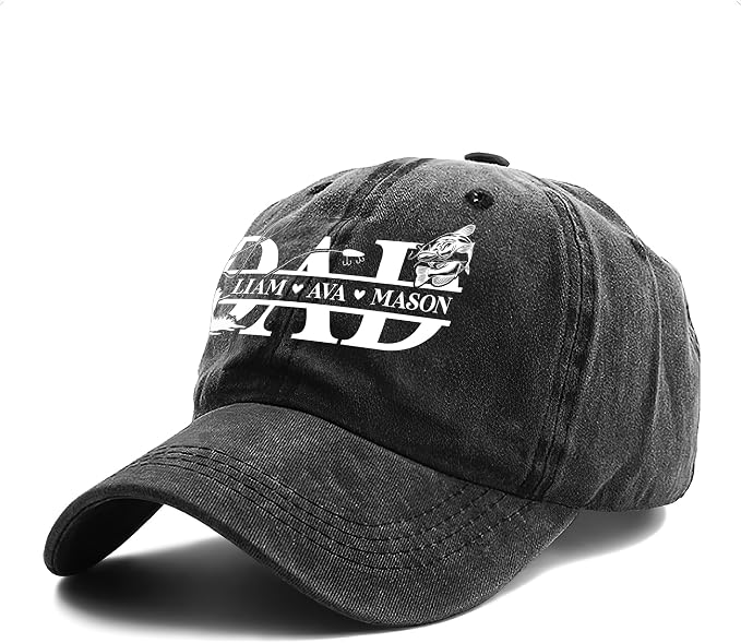 Personalized Vintage Washed Denim Dad Hat, Custom Baseball Cap - Image 2