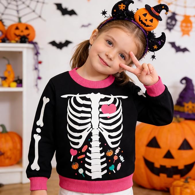 RETSUGO Toddler Baby Girls Sweatshirts Casual Pullover Crewneck Winter Long - Image 3