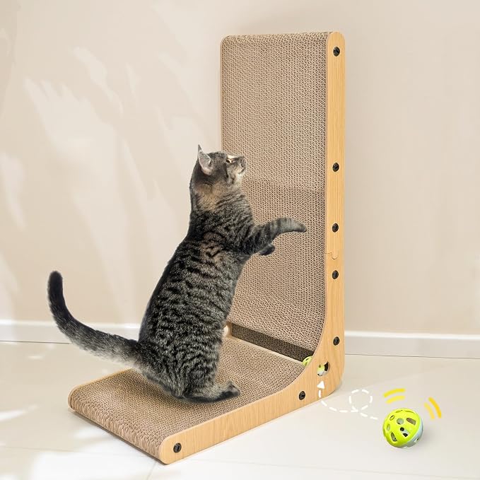 PETKARAY Cat Scratcher, Cat Scratching Board, L Shape Cat Scratch Pad by PETKARAY