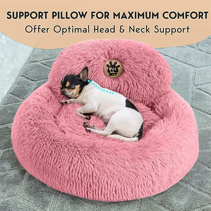 PetJett Calming Dog Bed for Small Dogs – 23" Donut Dog Beds, Anti-Slip & - Image 2